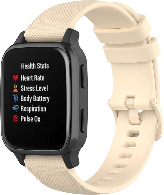 Compatible with Garmin Venu Sq Bands for Women Men, 20mm Quick Release Silicone Replacement Band Wristbands Straps Bracelet Fit for Garmin Vivoactive 3 Music, Forerunner 245 645 (Khaki)