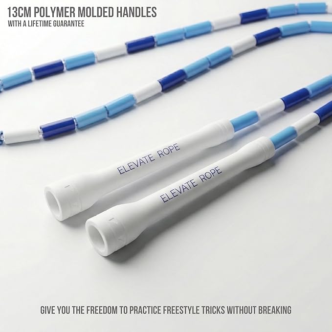 Elevate Rope Professional Beaded Jump Rope - 3m Adjustable, Quality Beads & Poly Cord - For Freestyle, Cardio & Tricks - All Levels & Indoor/Outdoor Use