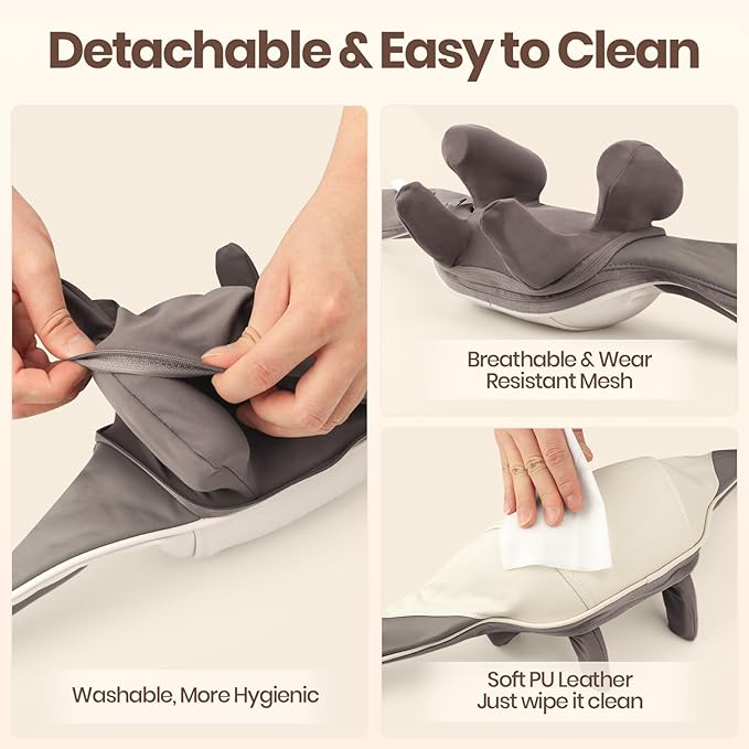 Neck and Shoulder Massager, 6D Neck Massager for Pain Relief Deep Tissue, Brushless Neck Massager with Heat, 10 Mins Auto-Off, 2 Modes & 3 Speeds, Ideal Gift for Friends Family Lover