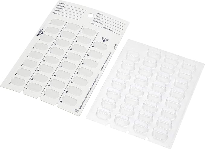 Ezy Dose Disposable (31-Day) Pill, Medicine, Vitamin Organizer Box | Monthly Planner | Kit includes Cards, Tray, Blisters, Brayer