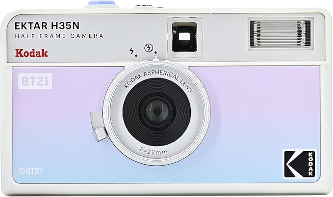 Kodak EKTAR H35N Half Frame Film Camera, 35mm, Reusable, Focus-Free, Bulb Function, Built-in Star Filter, Coated Improved Lens (Film & AAA Battery are not Included) (BT21 Edition, Single)