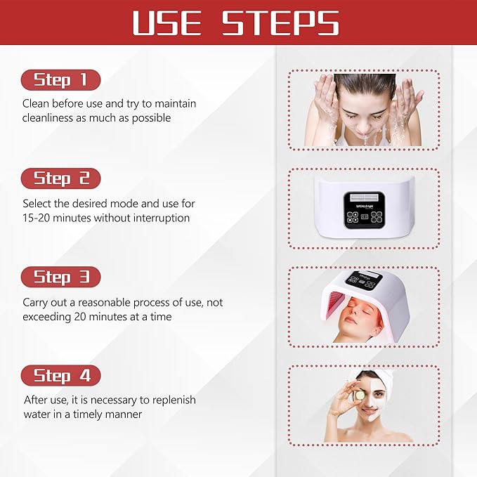 Red Light Therapy for Face,Led Face Mask Light Therapy,7 Color LED Therapy Light Facial Skin Care Mask,LED light therapy mask