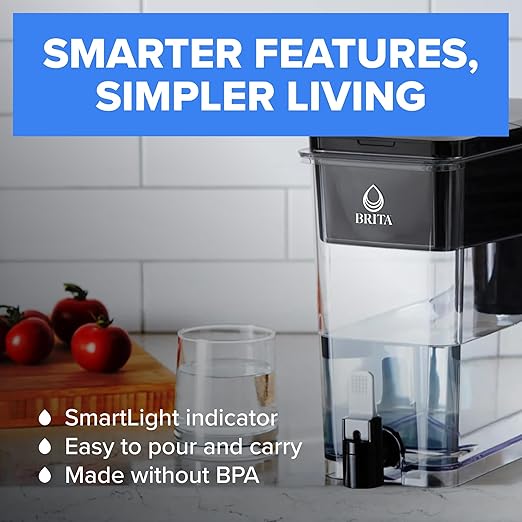 Brita UltraMax Large Water Dispenser with 1 BritaPlus Filter, 27 Cup Capacity, Black (Package May Vary)