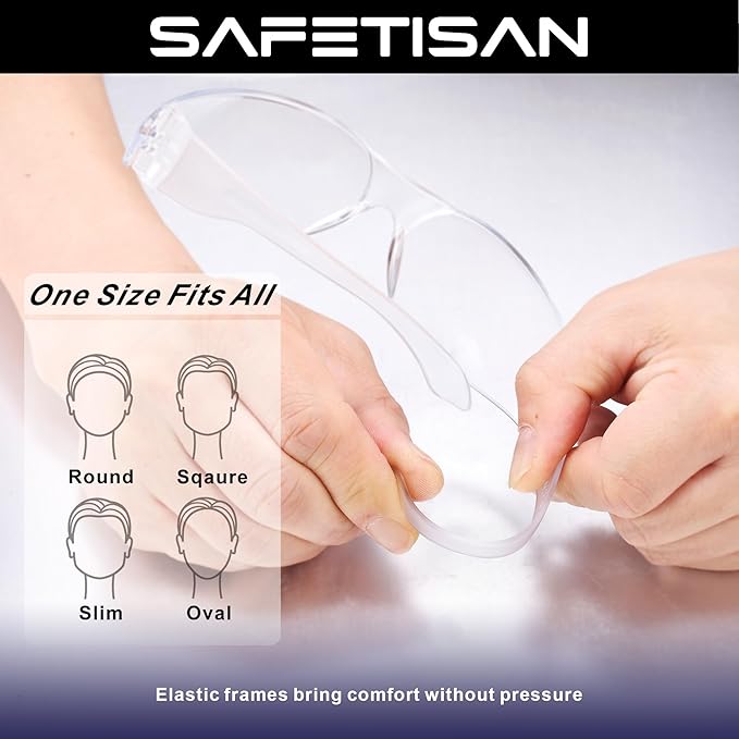Clear Safety Glasses for Men Bulk of 24, Crystal Safety Goggles, Scratch Impact Resistant Meets ANSI Z87.1 Standard, Protective Eyewear Polycarbonate for Construction, Shooting, Lab Work