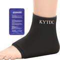 Ankle Ice Pack Wrap Reusable Gel Cold Compression Sleeve for Swelling, Sprained Ankle, Achilles Tendonitis & Plantar Fasciitis Relief（Black+Cold Ice Pack，Small/Medium）