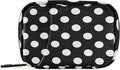 Polka Dot Black Pill Organizer Case Modern 7 Day Travel Pill Box with Zipper Portable Weekly Vitamin Medicine Supplement Holder Pouch Bag