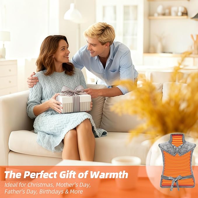 Heating Pad for Neck, Shoulders and Back, 24"x37" Large Weighted Electric Heated Pad with 9 Heat Settings & 4 Timer Options, Auto Shut-Off, Machine Washable Grandmother Birthday Christmas Women Gift