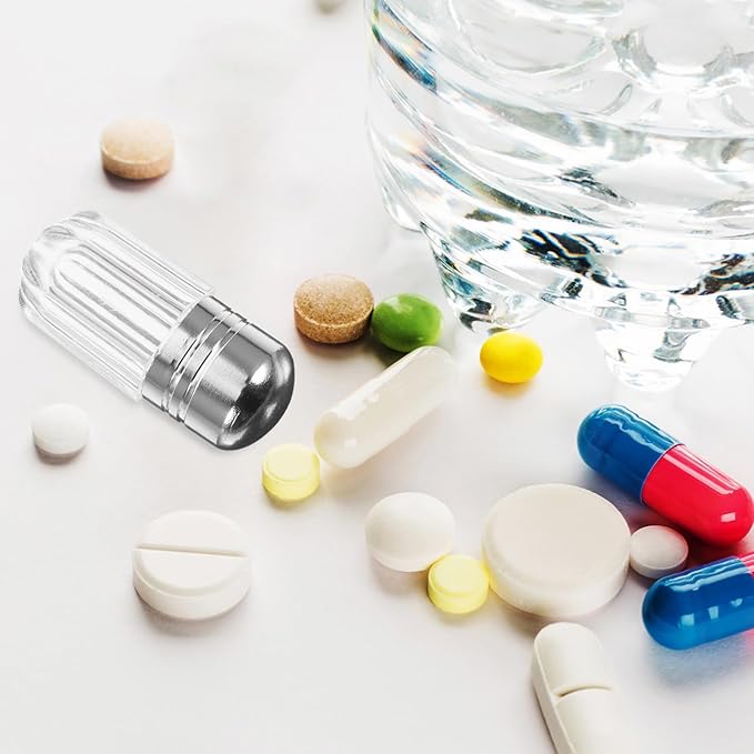 20Pcs Mini Plastic Pill Bottles with Secure Caps Clear Travel Vials for Pills Capsules Medicine Storage and Small Item Organizer
