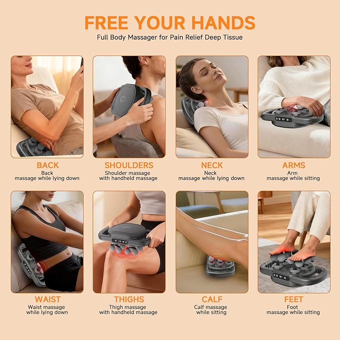 12 Head Massage Gun,Deep Tissue Percussion Massager with 9 Levels & 9 Modes,2600mAh Bttery Cordless Electric Muscle Massager Tool for Back/Shoulder/Hand/Leg/Foot Full Body Muscle Pain Relief