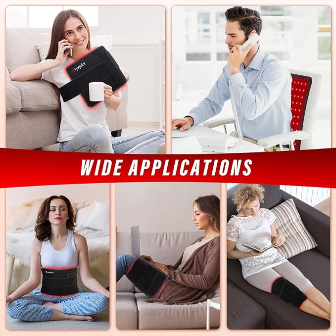 Red Light Therapy for Body, 660nm 850nm 20" LED Large Infrared Redlight Therapy Pad Belt Wrap for Neck Shoulder Back Knee Muscle
