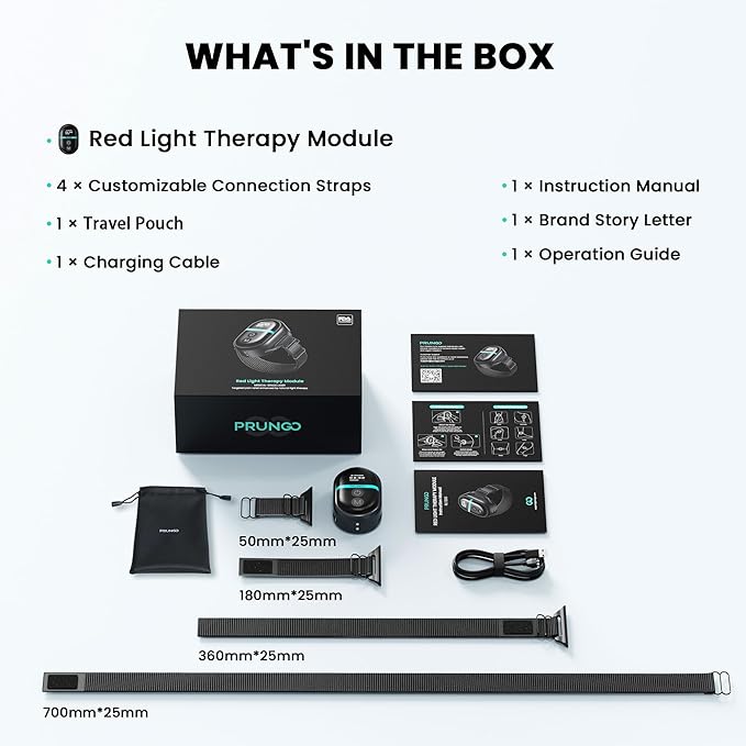 Red Light Therapy Module, PRUNGO 650nm red Light and 850nm Infrared Polarized Light Device to relieves The Pain for Wrists, Ankles, Knees and Other Joints or Muscle Areas of The Body