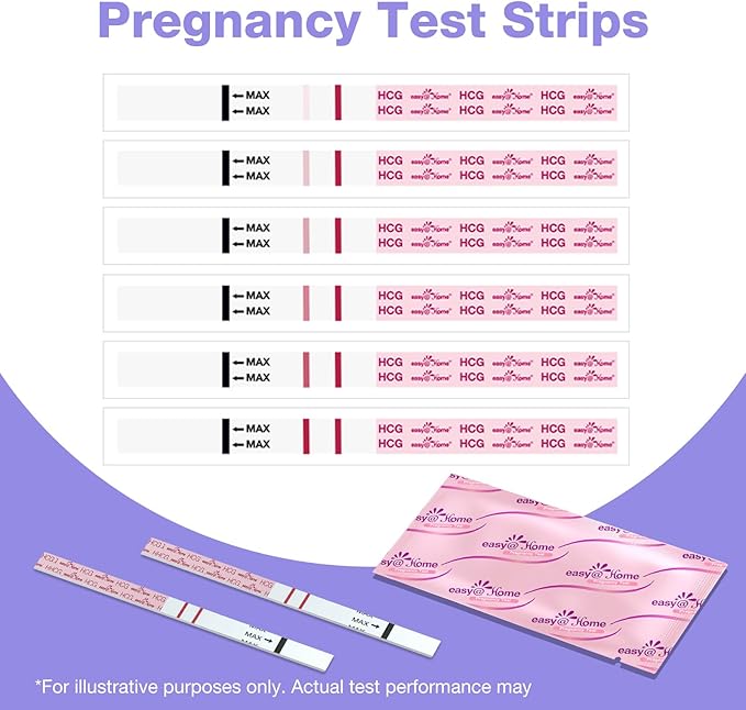 Easy@Home Pregnancy Test Strips: 50 Pack HCG Test Strips - Early Detection Bulk Pregnancy Tests Kit | EZW1-S:50
