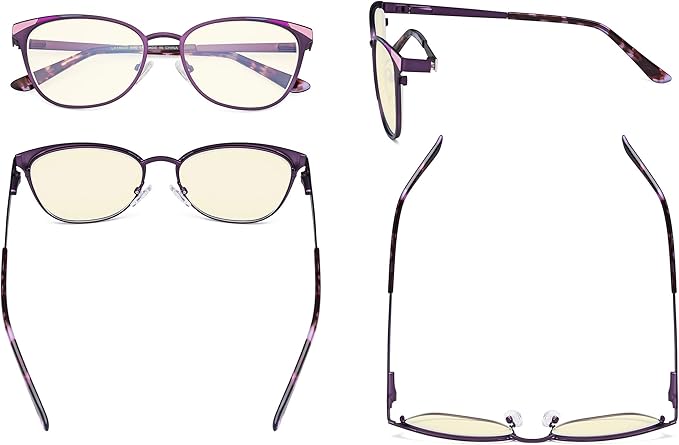 Eyekepper Blue Light Filter Glasses for Women- Butterfly Design Computer Eyegalsses with Transparent Blue Lens