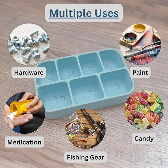 Tin Organizer Insert Compatible with Popular 1.76oz Mint Tins – Divider for Weekly Pills, Candy, Jewelry, Fishing Tackle, Hobby Supplies, and Small Parts