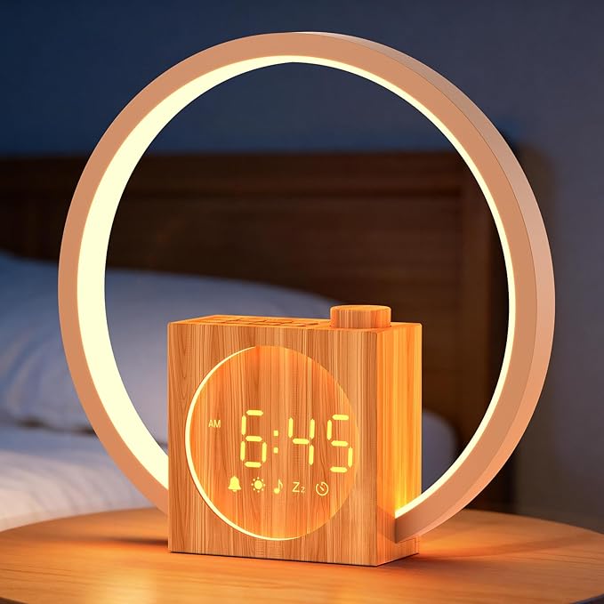 Sunrise Alarm Clock with Sound Machine: White Noise Machine for Heavy Sleepers, 12 Light Colors 30 Sleep Sounds 20 Brightness 32 Volume - Wake up Light with Touch Control for Bedrooms and Better Sleep