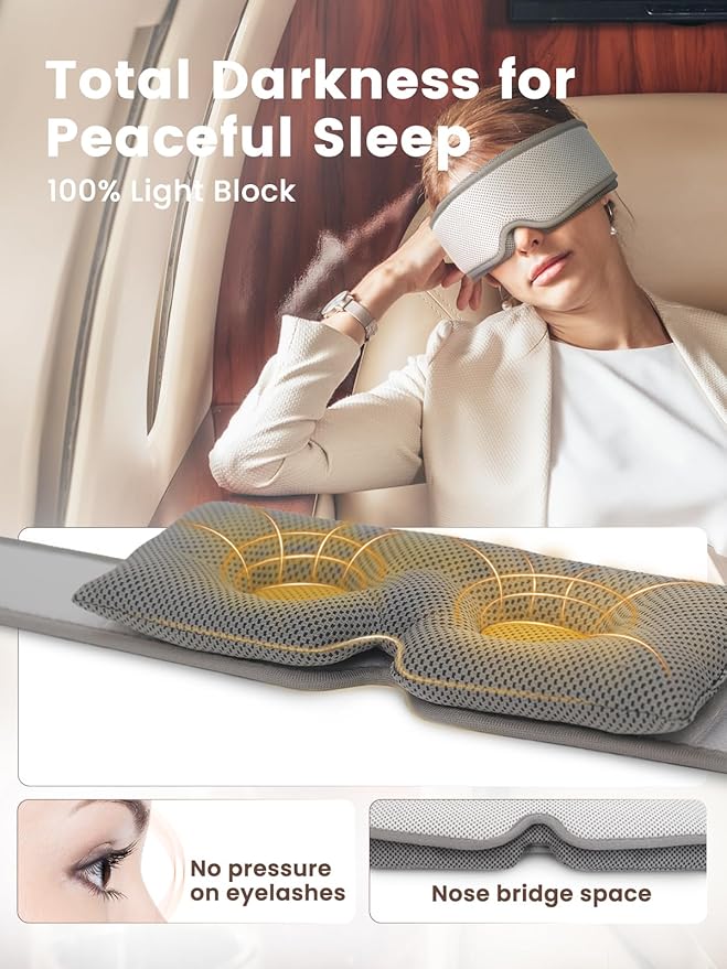 Weighted Eye Mask for Sleeping,100% Blackout Sleep Cover, Removable Pressure for Anxiety & Insomnia, Adjustable Strap for Side Sleepers Women/Men Travel w/Washing Bag