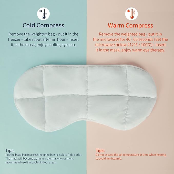 Mr. Sandman Weighted Eye Mask for Sleeping, Blackout Sleep Mask, Reversible Cool & Cozy Compress for Dry Eyes, Headache Migraine Relief, Eye Cover for Travel, Gifts for Women & Men, 0.5 lb, Grey