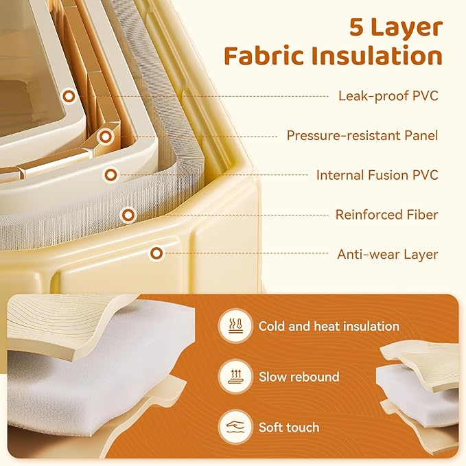 Portable Foldable Bathtub, Freestanding Bathtub No Installation, Bathroom SPA Soaking Bath Tub, Shower Stall Collapsible Hot & Ice Bath for Indoor Outdoor (Beige, 59"L x 21.6"W x 19.6"H)