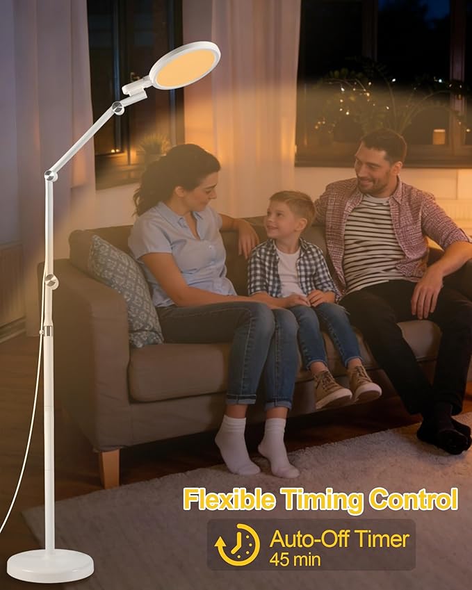 Light Therapy Floor Lamp - 11000 Lux Full Spectrum Sun Lamp, 9 Color Temperature & 670nm Red Light, Touch/Remote Control(Need Pairing), 10 Brightness Levels LED Sunlight Lamp for Home Office