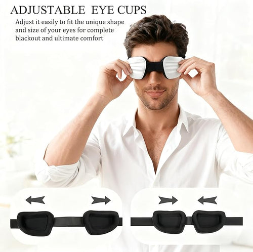 100% Blackout Sleep Eye Mask for Women Men, Zero Pressure Sleeping Mask - Sleeping Mask and Eyelash Friendly Night Blindfold, Adjustable Ultra Soft Comfortable for Dry Eye Mask (Gray)