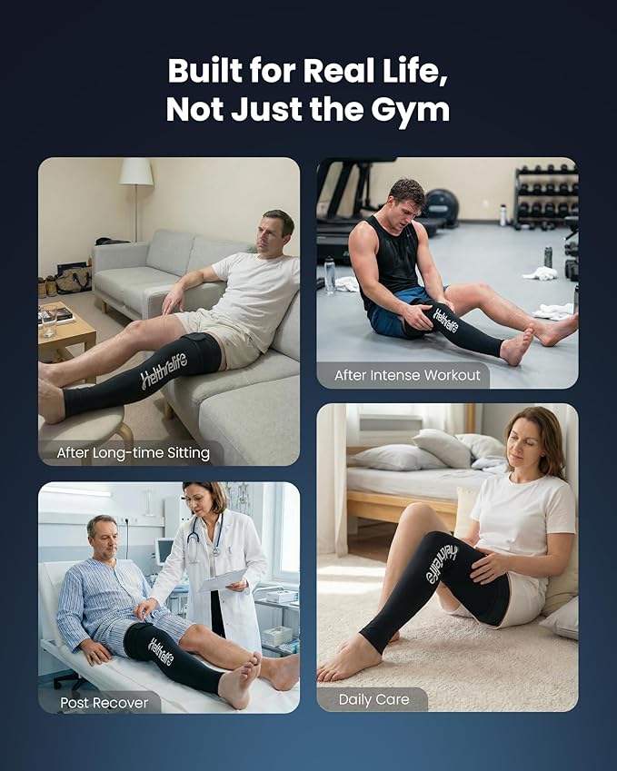 Entire Leg LCE Pack Wrap with Strap and Cutting-Edge Cooling Gel for Cold Therapy, Full Leg LCE Pack for Muscle Soreness & Pain from Foot, Calf to Thigh After Post-Surgery
