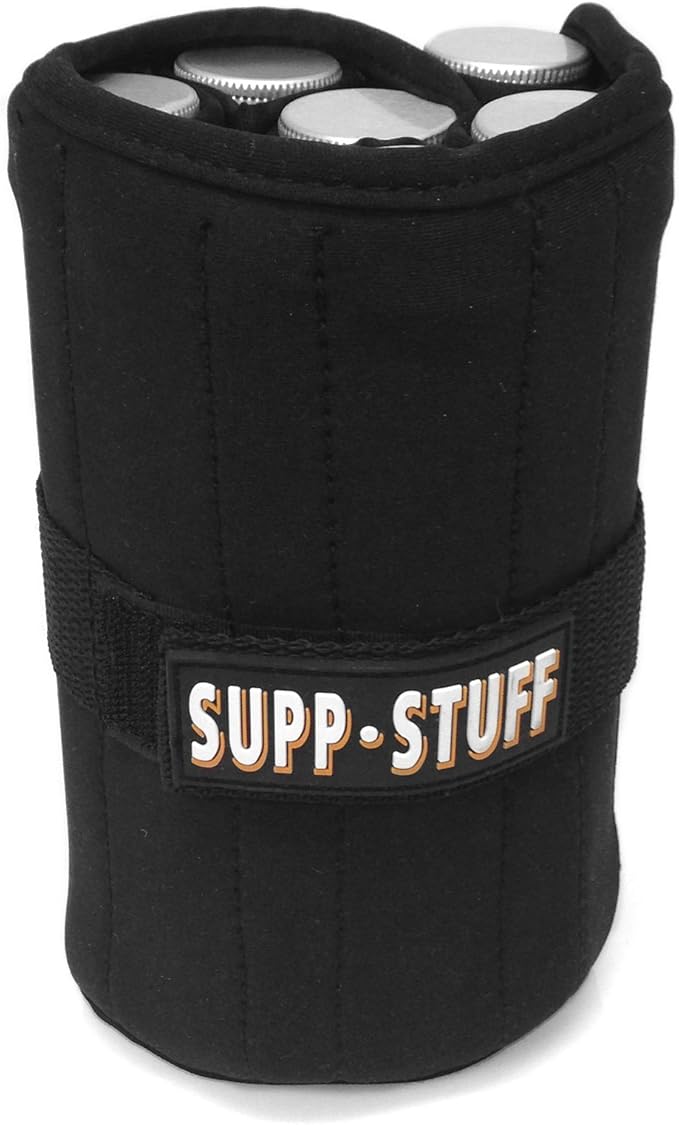 Supp Stuff Powder Supplement Organizer and Travel Case with 7 Powder Tubes and Transport Funnel Included, HSA/FSAPortable Protein Powder Supplement Container by Medcenter