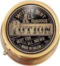 Witch's Best Potion Brass Round Pill Box