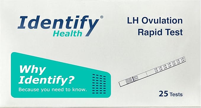 Identify Health Ovulation Test Strips | 25 Pack | Rapid LH Fertility Predictor for Women’s Ovulation Tracking | Home Urine Test for LH Surge Detection (25)
