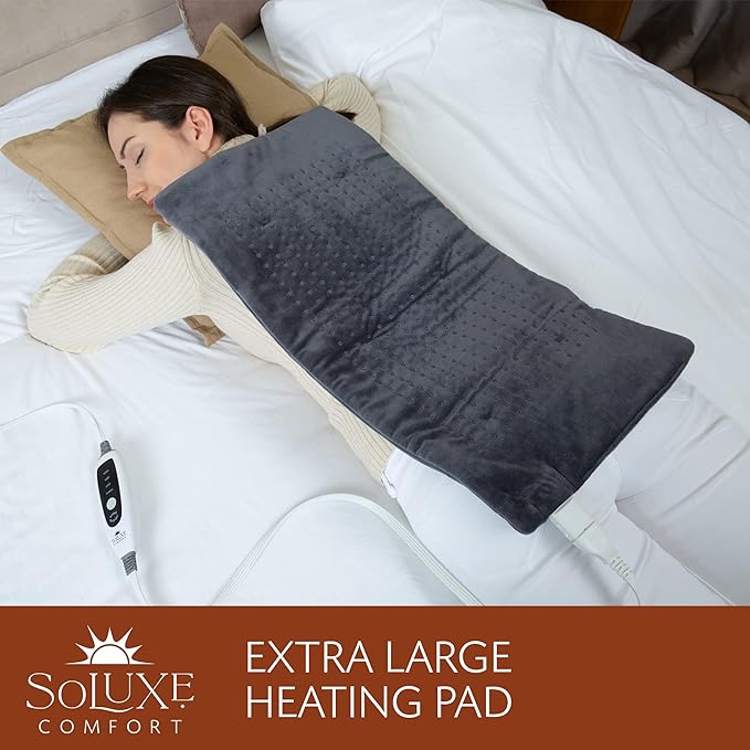 XL, King Size Heating Pad with 4 Heat Settings, Auto Shut-Off, Digital Controller, Machine Washable, Velvet Microplush, 10-Foot Cord