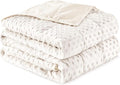 Sivio Weighted Blanket for Adults Queen Size 15 lbs, Soft Heavy Blanket for Stress Relief and Sleep Promotion, Cooling Weighted Throw Blanket for All-Season, White, 60 x 80 inches