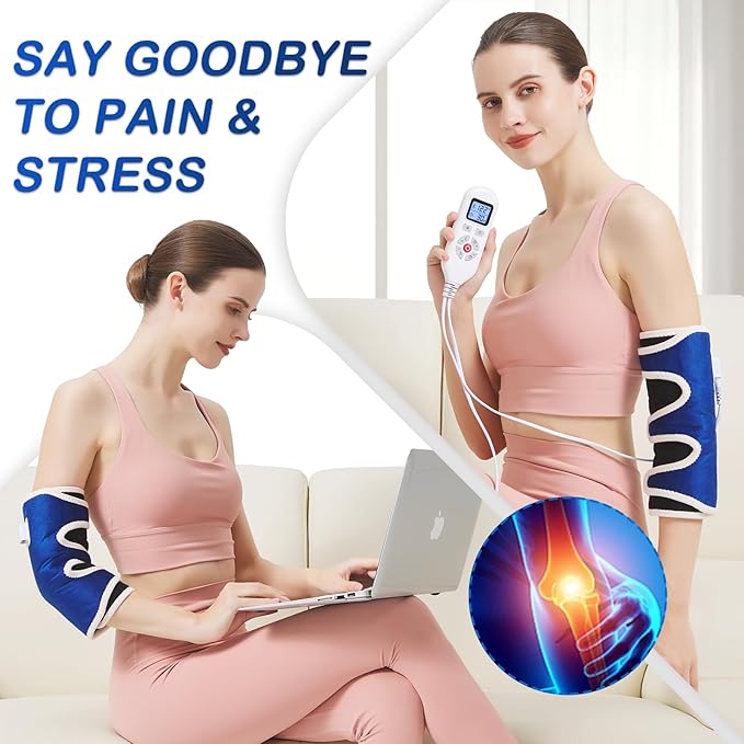 Elbow Heating Pad for Tennis Elbow and Tendonitis, Arm Heating Pad for Pain Relief,Heated Arm Brace for Joint Pain Relief,Adjustable Heat Therapy Brace Auto Shut-Off