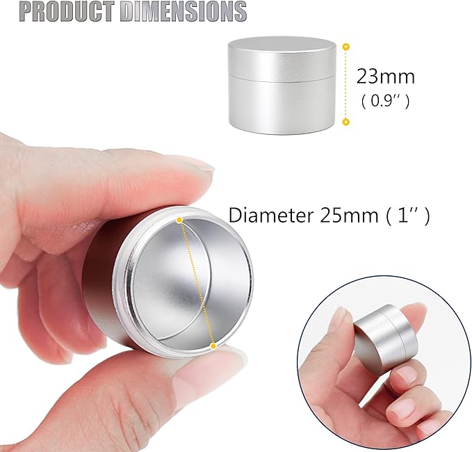 Portable Daily Pill Case, Heavy Duty Aluminium Alloy Round Pill Box, Waterproof Travel Pill Organizer, Pocket Purse Medicine Vitamin Holder EDC Container for Outdoor Camping Working