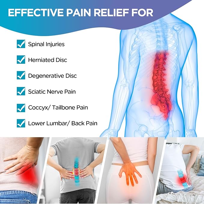 Comfytemp Back Ice Pack Brace, Lumbar Pain Relief Product for Sciatica Ease, 2 Pcs, Gel Lower Back Support Wrap Ice for Injuries Reusable, Hot Cold Compress for Lower Waist (Black)