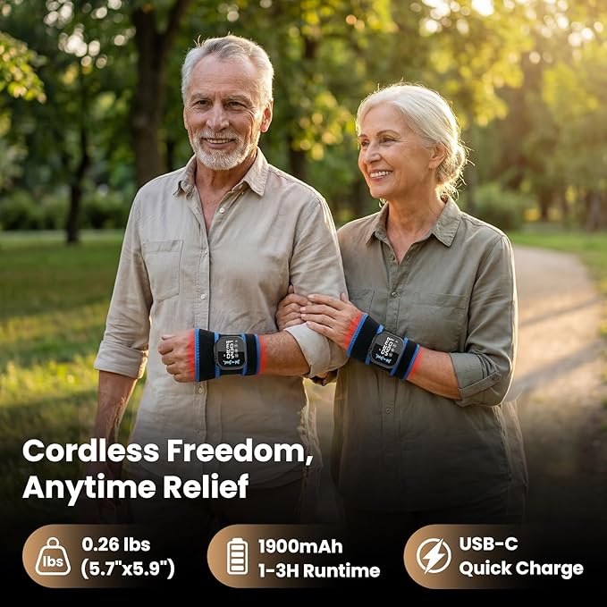 BOB AND BRAD Infrared Red Light Wrist Wrap, FSA-HSA Eligible, Cordless Heating Pad with Vibration Massage for Carpal Tunnel, Arthritis, Tendonitis Discomfort Relief, Joint Support for Hand, Arm, Elbow