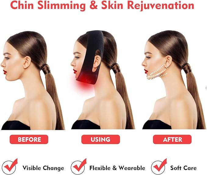 Red Light Therapy Belt,Infrared Red Light Therapy to Relieve Shoulder,Chin,Neck and Hand Wrist Muscle Pain,Red Light Therapy Has a Timed Remote Control,660nm Red Light and 850nm Near-Infrared Light