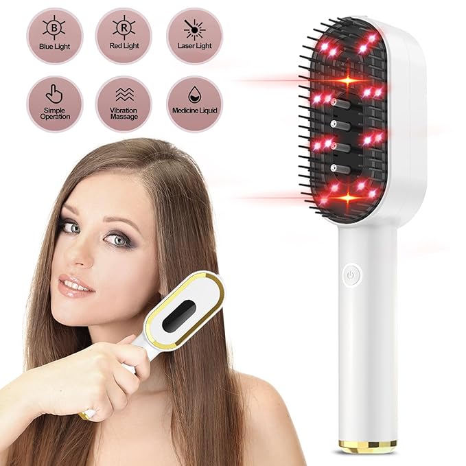 Laser Therapy Hair Growth Comb, Red Light Hair Brush, Red Light Therapy for Hair Growth, Electric Scalp Massager for Comb Men & Women