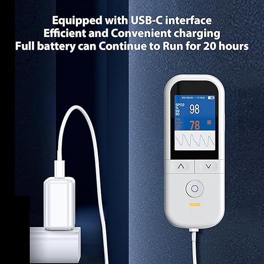 Handheld Pulse Oximeter for kids - Continuous Oxygen & Heart Rate Monitor with Adjustable SpO2 & Pulse Alarms - Pulse Oximeter Medical Grade for kids