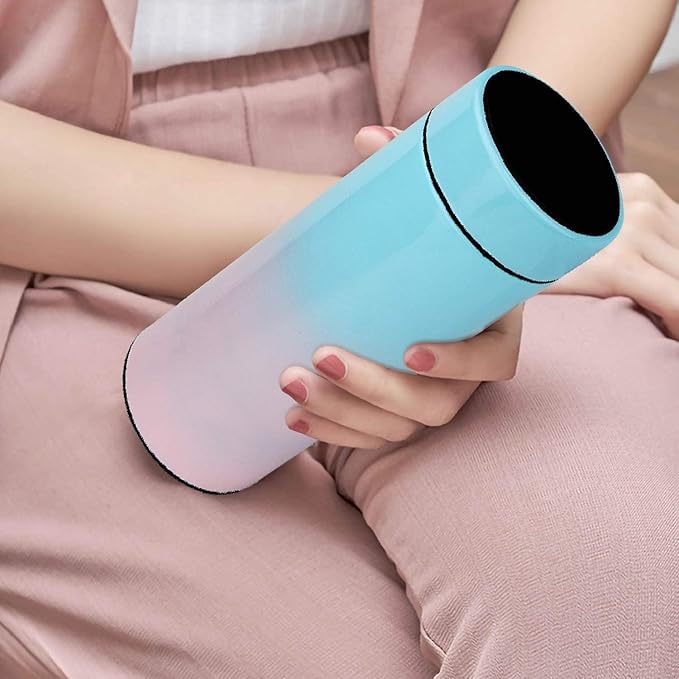 QiCheng&LYS Coffee Tea Infuser Bottle,Smart Sports Water Bottle with LED Temperature Display,17 OZ Vacuum-Insulated Stainless-Steel Water Bottle (Green Gradientn)