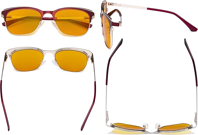 Eyekepper Blue Light Glasses - Square Digital Eyeglasses for Women Blocking Computer Screen UV Rays