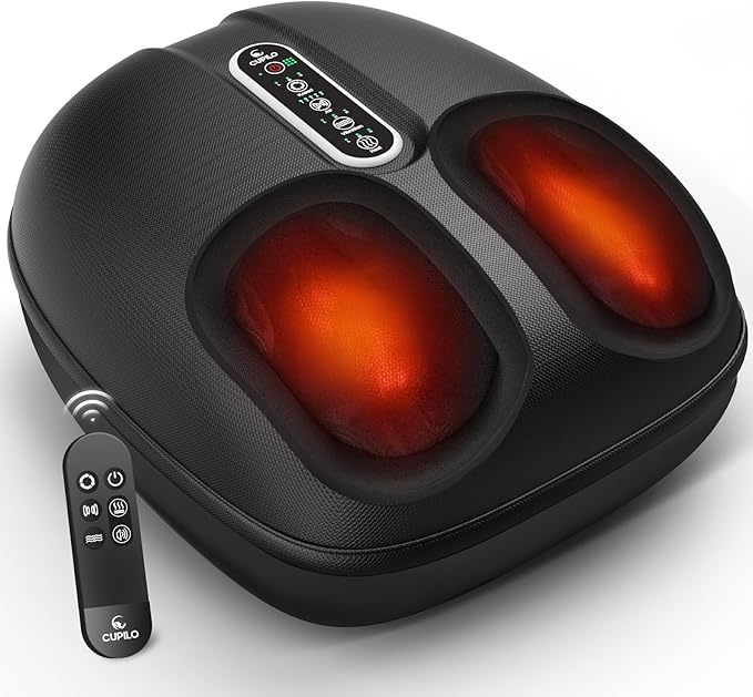 FSA Eligible Shiatsu Foot Massager for Plantar Fasciitis, HSA Store Feet Massager with Heat, Vibration and Compression, Deep Kneading for Tired Feet and Neuropathy, Mother Day Gift (with Remote)