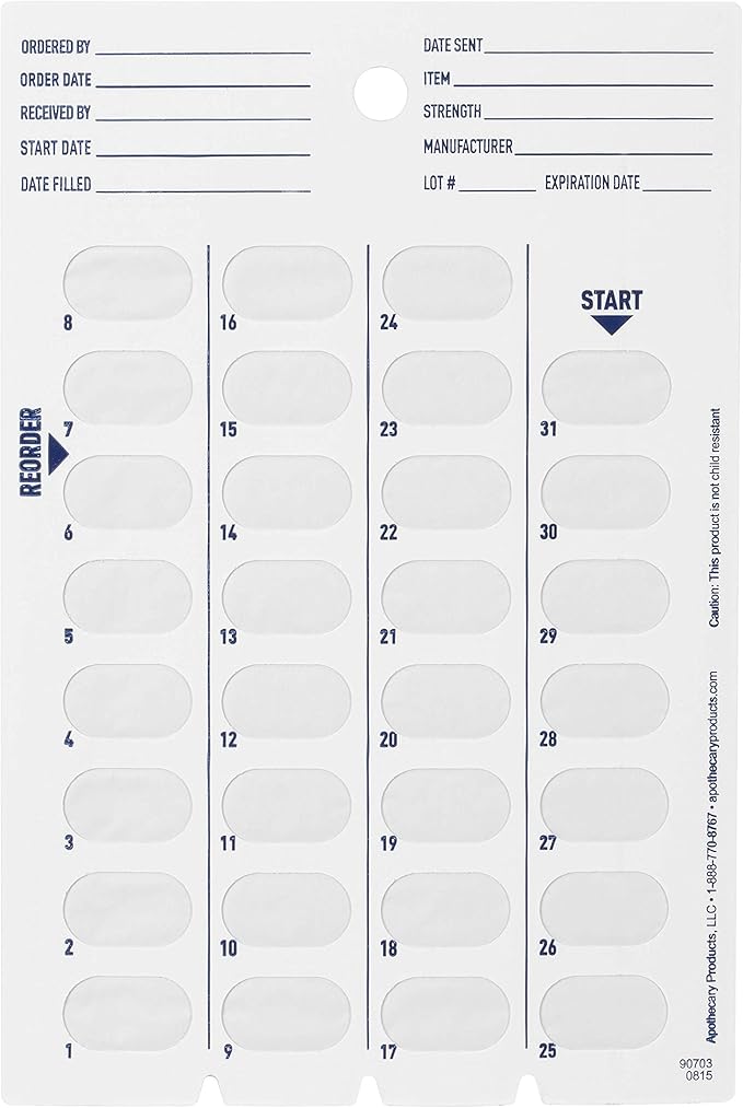 Ezy Dose Disposable (31-Day) Pill, Medicine, Vitamin Organizer Box | Monthly Planner | Kit includes Cards, Tray, Blisters, Brayer