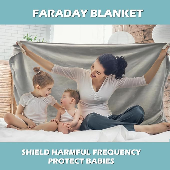 Faraday Fabric Belly Blanket Pregnancy EM Radtion Protection Blanket for Pregnant Women, Children (59.8×54.3 inch)