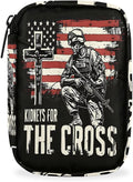 American Flag Memorial Cross Travel Pill Organizer Box Weekly Portable Pill Case Daily Pills 7 Day Small Birth Control Pills Container Removable Compartments for Medicine Vitamins Fish Oil