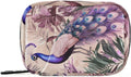 Pink Peacock Tropical Leaf Travel Pill Organizer Case Box Container Weekly Portable Vitamin Medicine Holder Storage Bag with Zipper Removable