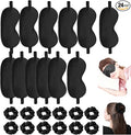 24Pcs Satin Eye Mask Silk Sleep Masks Silky Eyes Cover Blackout Blindfold Eyeshade Scrunchies Hair Ties Travel Wedding Gift