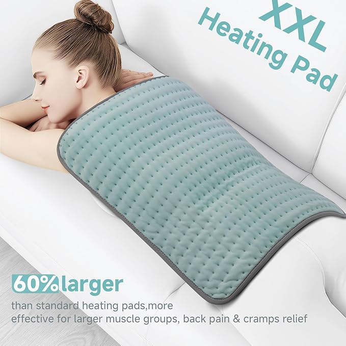 XXL Heating Pad for Back Pain Relief, Large Heating Pads Gifts for Mom Dad Wife Husband Her Grandma Christmas Mother's Day Birthday, Heat Pad for Women/Cramps/Legs/Shoulder/Feet w/Auto Shut Off
