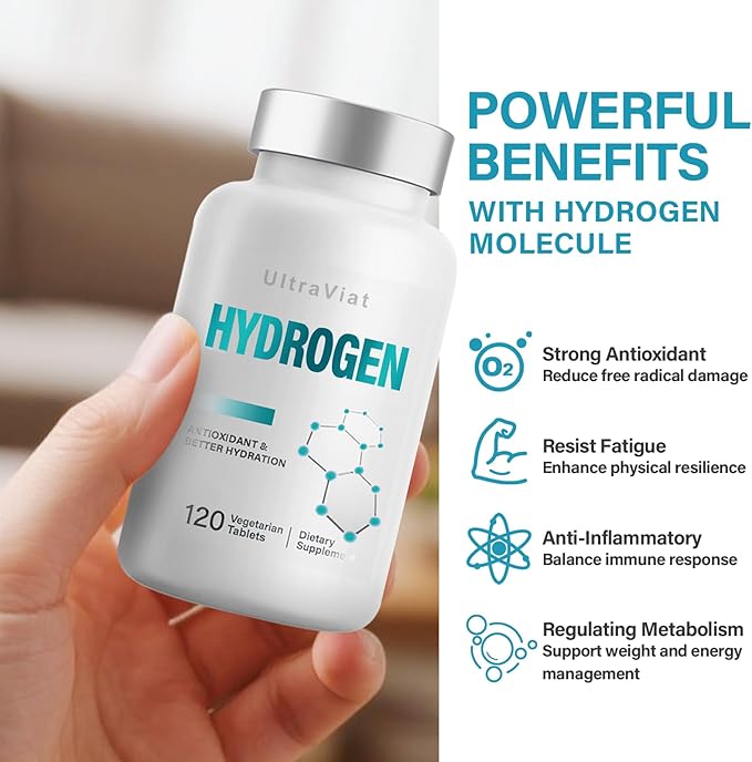 Hydrogen Water Tablets, 12 ppm H2 Molecular Hydrogen Supplement with Magnesium for Drinking Water, Energy & Cognitive Support