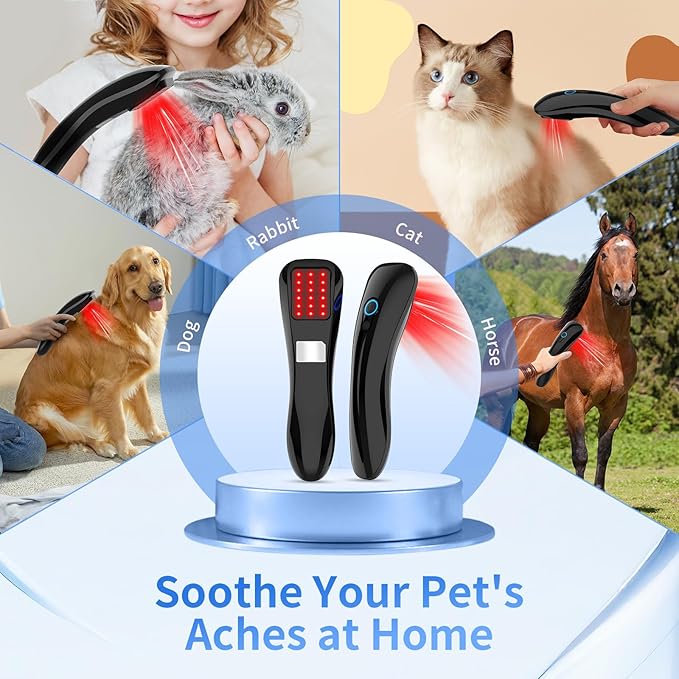 Handheld Red Light Therapy for Human and Pet,Portable Low Level Led 620nm Red Light Wand for Joints & Muscles Pain Relief for Dog and Cat