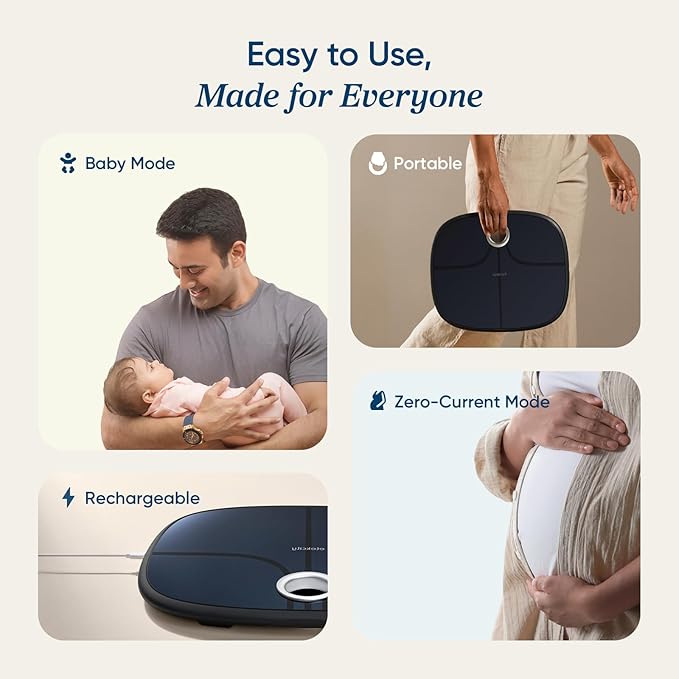Etekcity Smart Rechargeable Scale for Body Weight, BMI, Fat, Muscle Mass, Digital Bathroom Scale with 13 Metrics, Secret Mode, Bluetooth Connect to Free Apps, Stealth Black