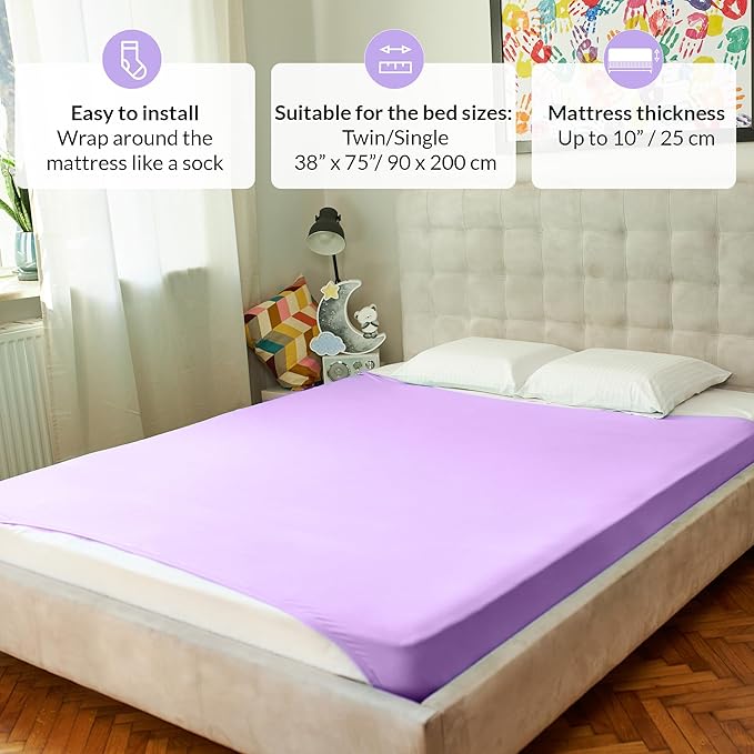 Sensory Compression Blanket | Spandex Bed Sheet for Kids & Adults | Deep Relaxing Feeling, Release Oxytocin | Helps With: SPD, Anxiety, ADHD, Autism and More | Breathable & Stretchable | Twin Size